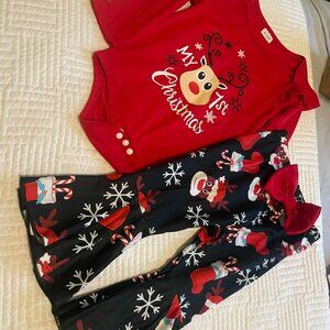 Baby Girl My First Christmas-2 piece outfit-Size 9-12 months